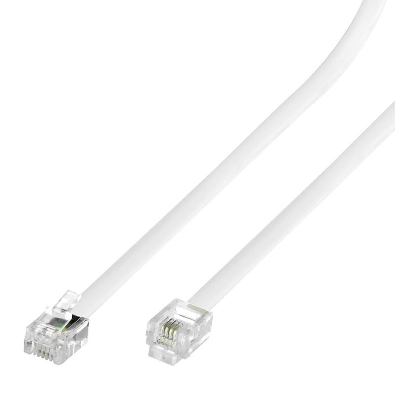 Conext Link RJ11 6P4C Modular Telephone Extension Cable Phone Cord Line Wire (25 Feet, White) ï¼ˆ33210ï¼‰ - Image 1